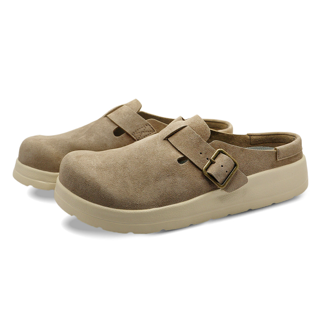 CA Liber Synthetic Suede Clog - Warm Taupe