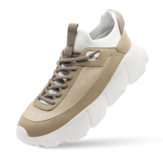 Breeze Crossway Nylon Runner Sneaker - Pale Beige White
