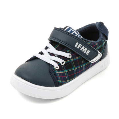 IFME Bansyu Ori Plaid Court Sole Sneaker Kids - Navy