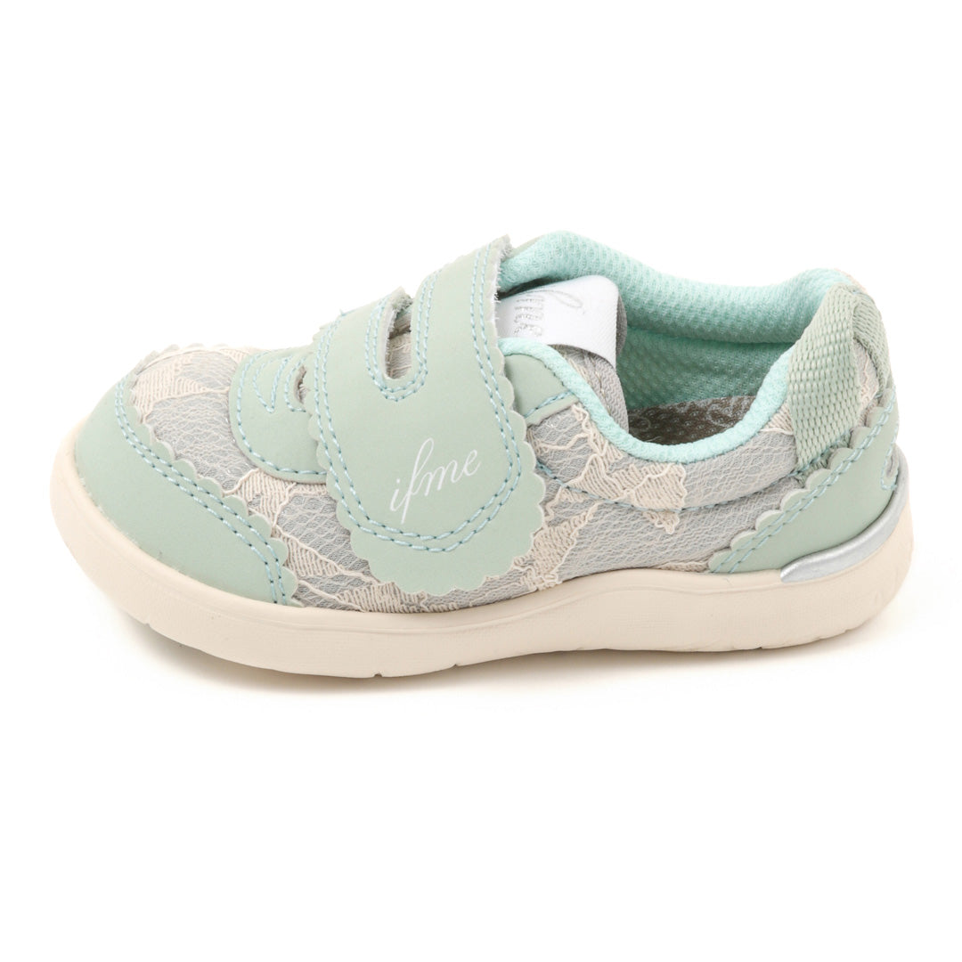 Ifme Calin Glitter Lace One Belt Sneaker Baby - Green