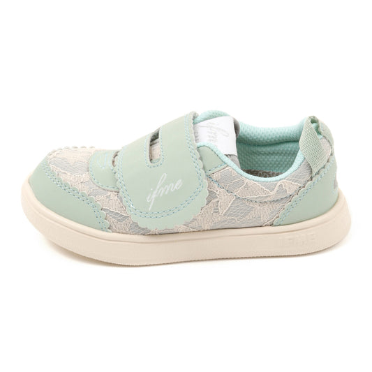 Ifme Calin Glitter Lace One Belt Sneaker Kids - Green