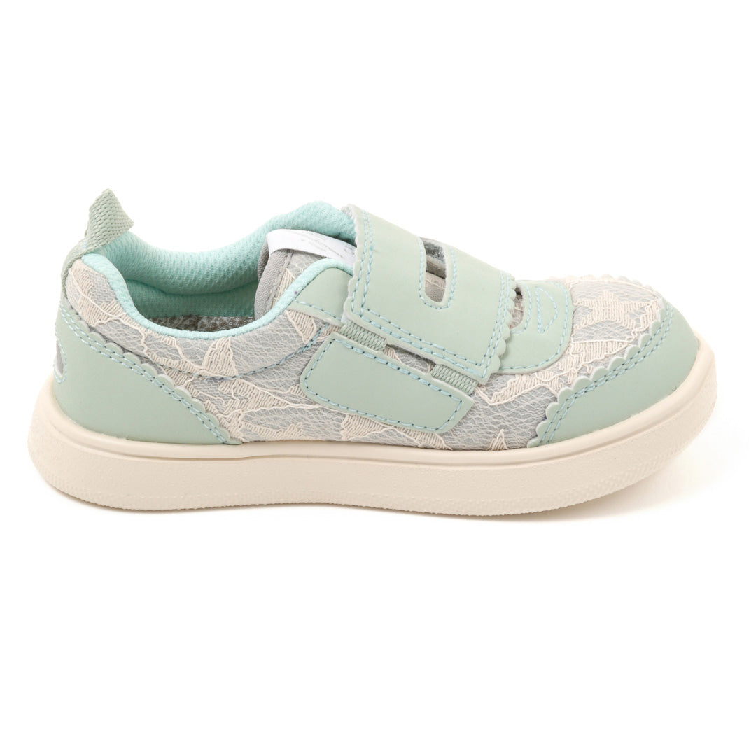 Ifme Calin Glitter Lace One Belt Sneaker Kids - Green