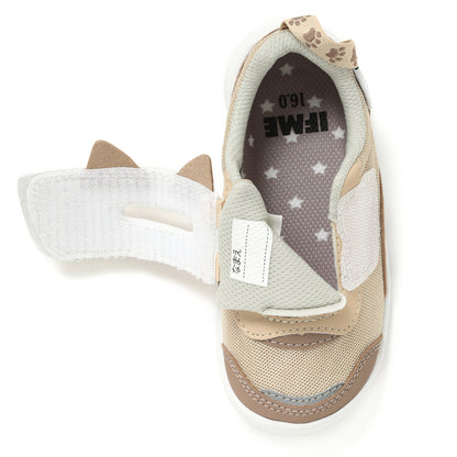 IFME Park One-Strap Cat Sneakers Kids - Beige