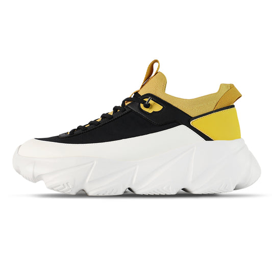 Breeze Crossway Nylon Runner Sneaker - Black Bright Yellow