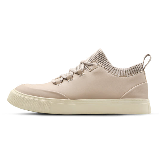 Sierra Lane Faux Leather Sneaker - Pale Beige