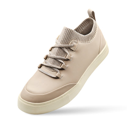 Sierra Lane Faux Leather Sneaker - Pale Beige