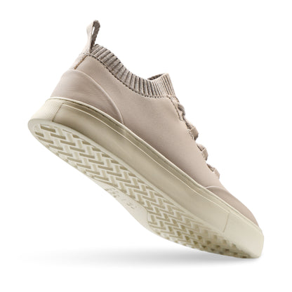 Sierra Lane Faux Leather Sneaker - Pale Beige