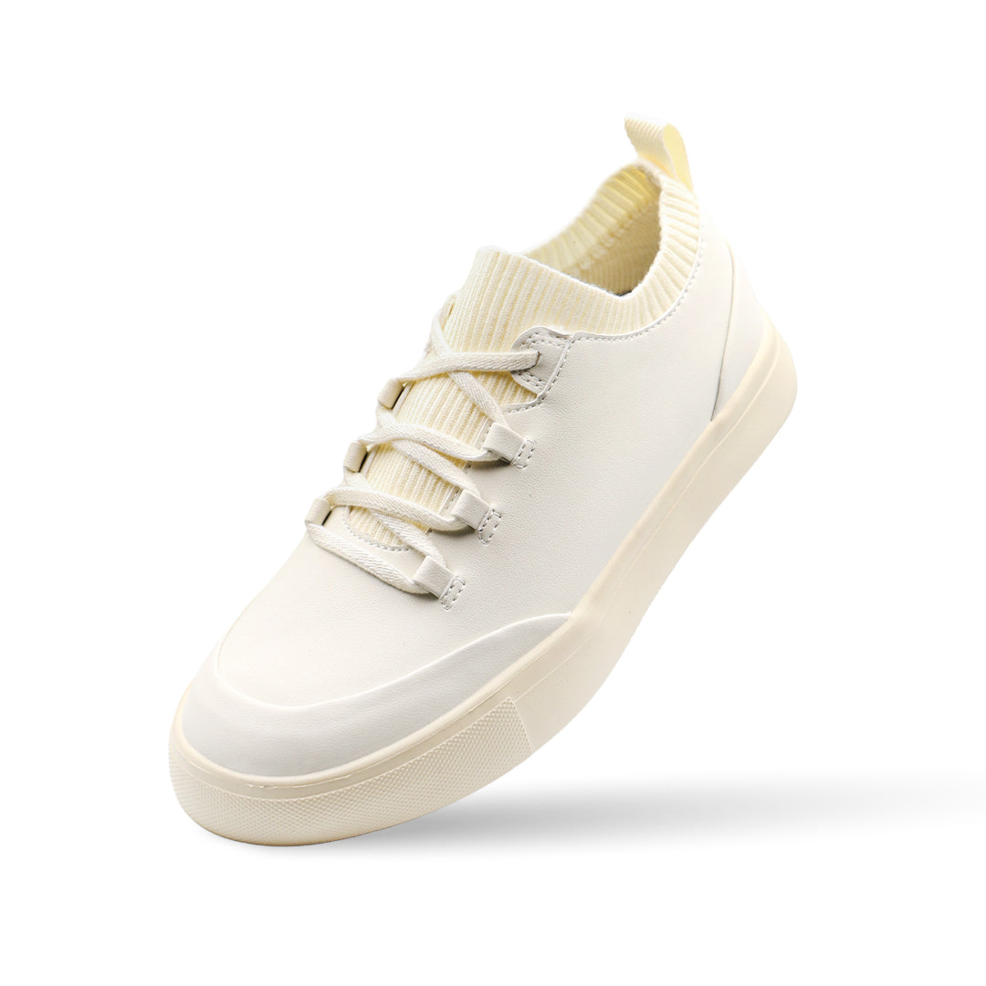 Sierra Lane Faux Leather Sneaker Kids - lvory