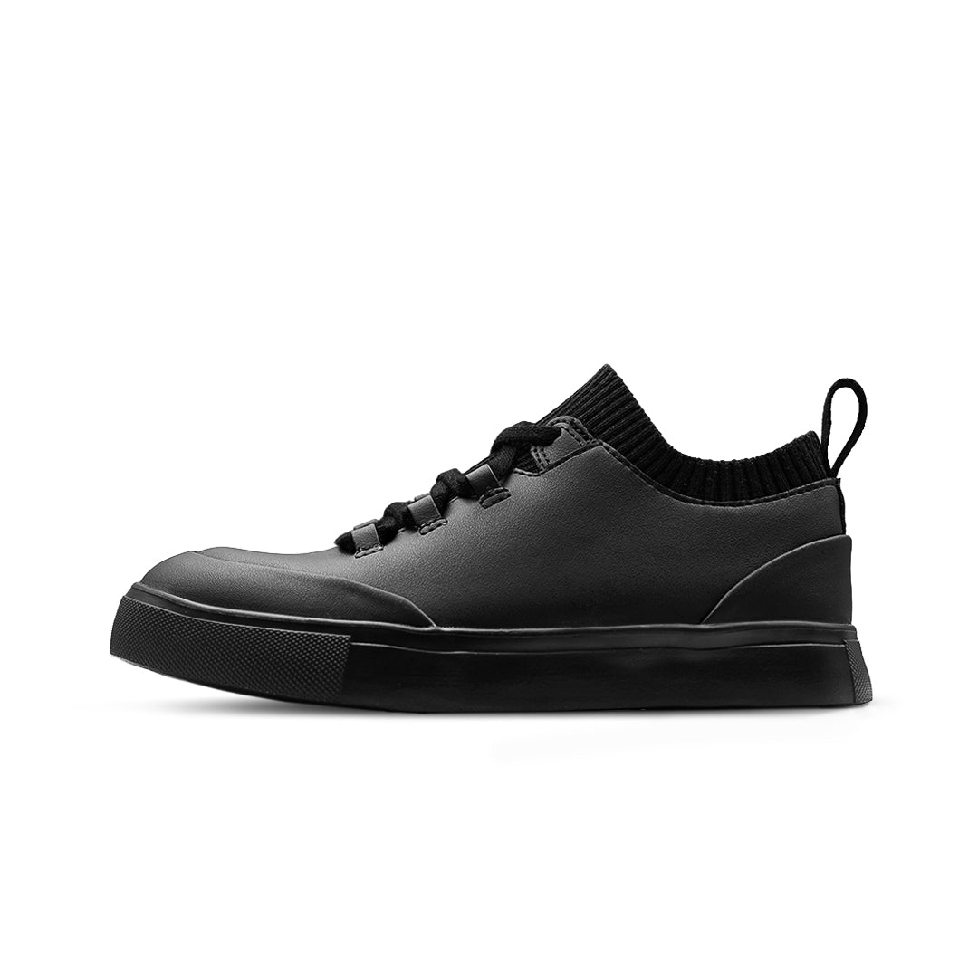 Sierra Lane Faux Leather Sneaker Kids - Black