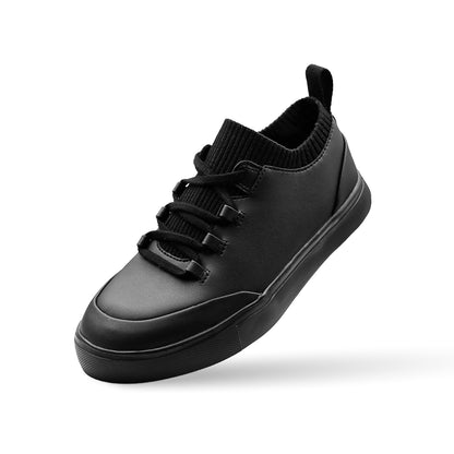 Sierra Lane Faux Leather Sneaker Kids - Black