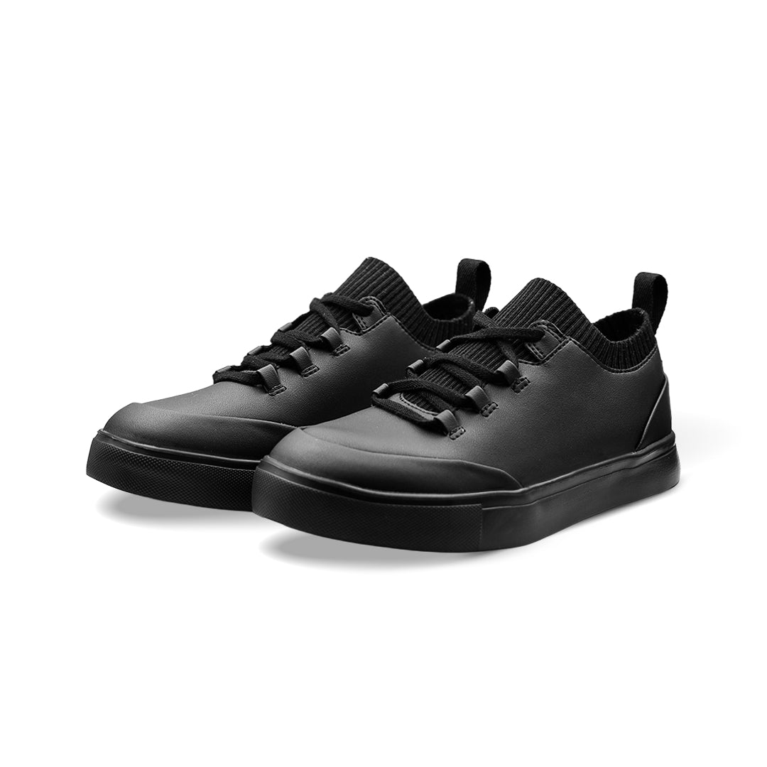 Sierra Lane Faux Leather Sneaker Kids - Black