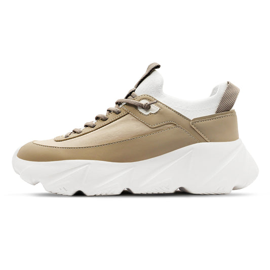 Breeze Crossway Nylon Runner Sneaker - Pale Beige White