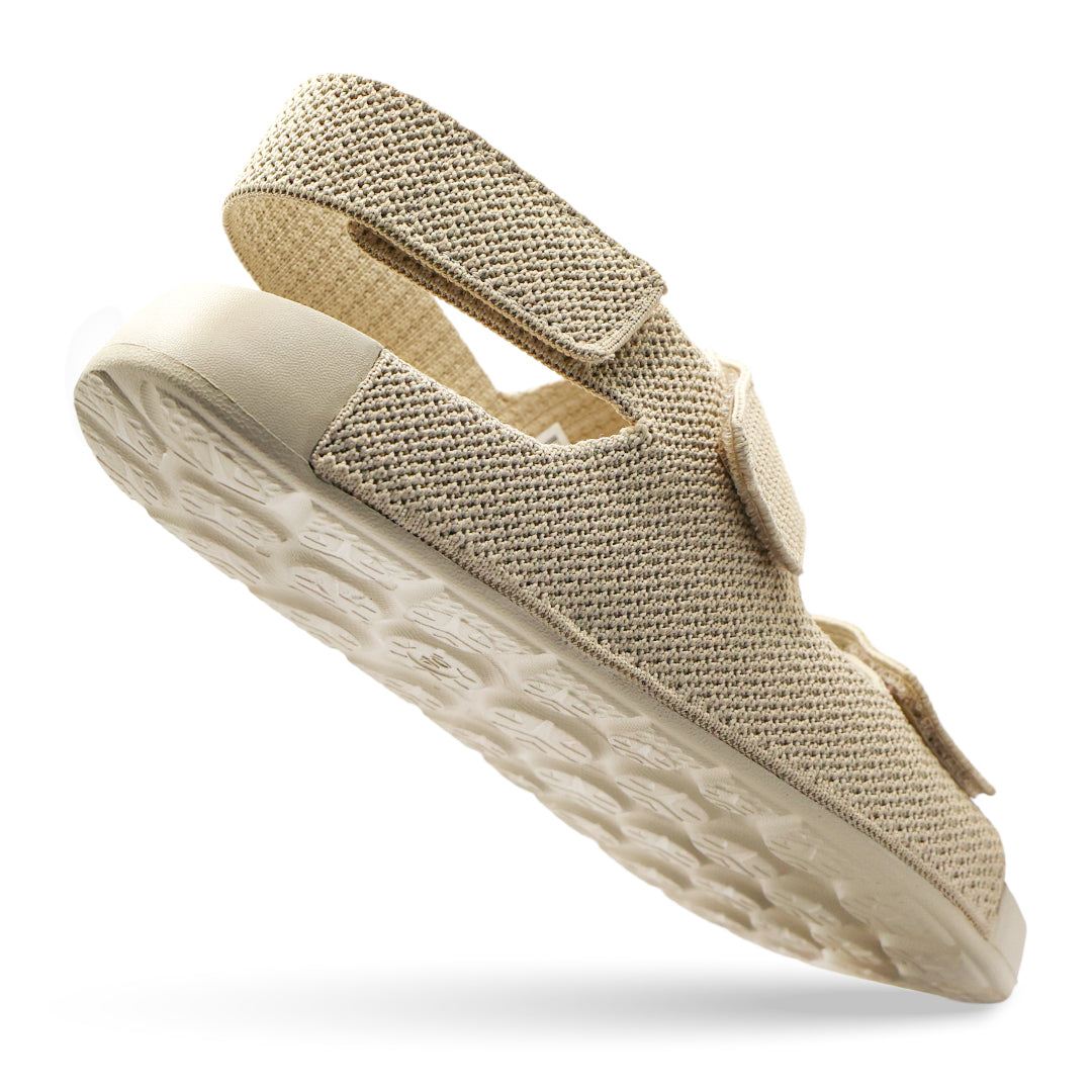 Aqua Three-Strap Knit Sandal - Sand