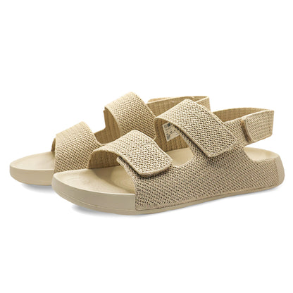 Aqua Three-Strap Knit Sandal - Sand