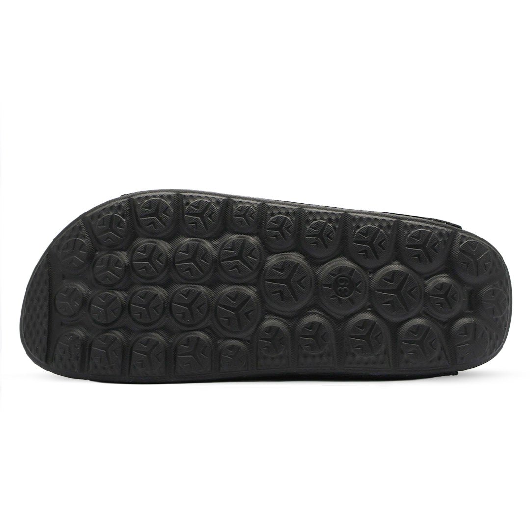 Aqua Three-Strap Knit Sandal - Black