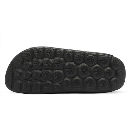 Aqua Three-Strap Knit Sandal - Black