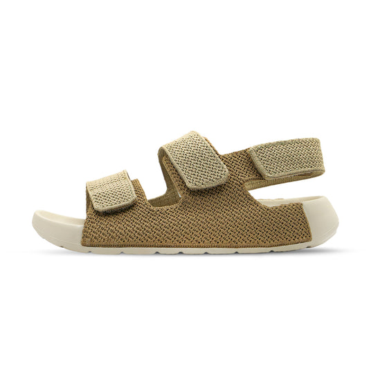 Aqua Three-Strap Knit Sandal - Warm Taupe Khaki Brown