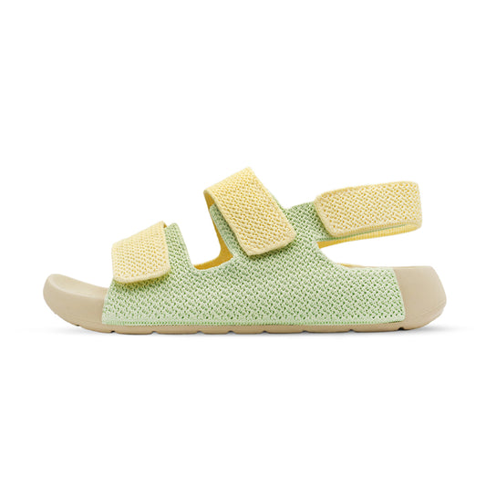 Aqua Three-Strap Knit Sandal - Butter Minty Green