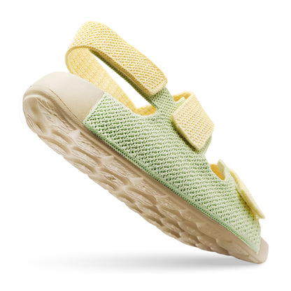Aqua Three-Strap Knit Sandal - Butter Minty Green