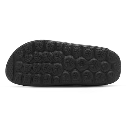 Aqua Two-Strap Knit Slide - Black