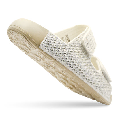 Aqua Two-Strap Knit Slide - Moonshine Silver