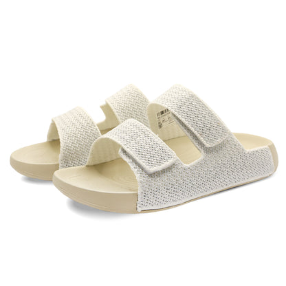 Aqua Two-Strap Knit Slide - Moonshine Silver