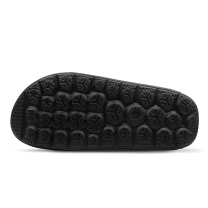 Aqua Two Strap Silk Wool Slide - Jet Black
