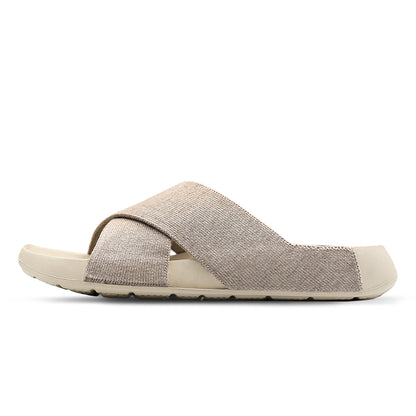 Aqua Cross Silk Wool Slide - Mocha