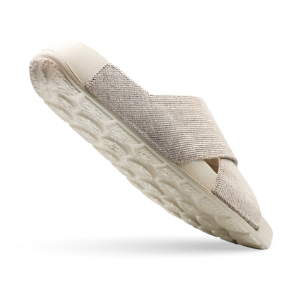 Aqua Cross Silk Wool Slide - Mocha