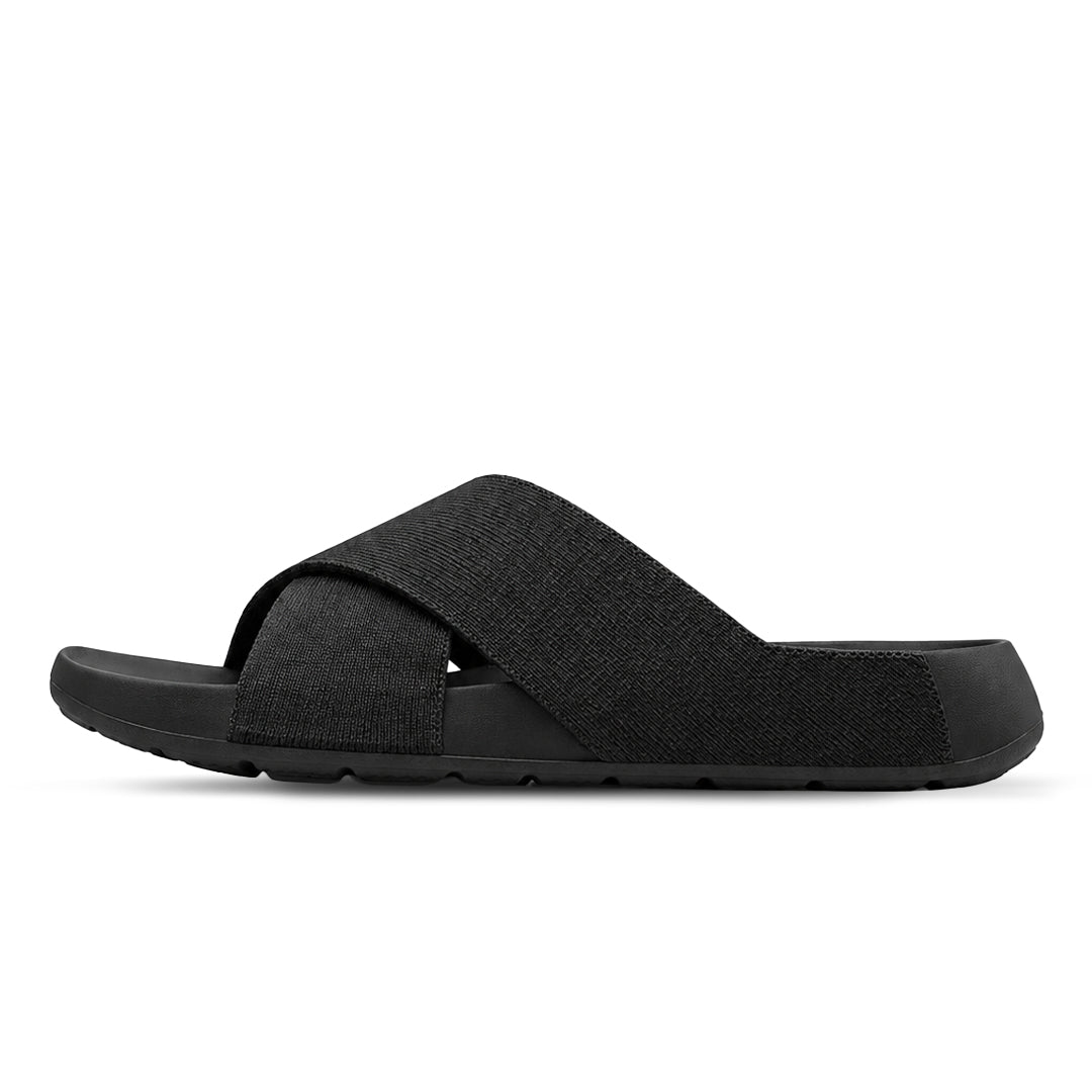Aqua Cross Silk Wool Slide - Jet Black