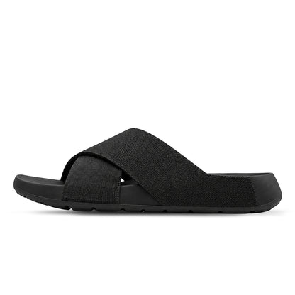 Aqua Cross Silk Wool Slide - Jet Black