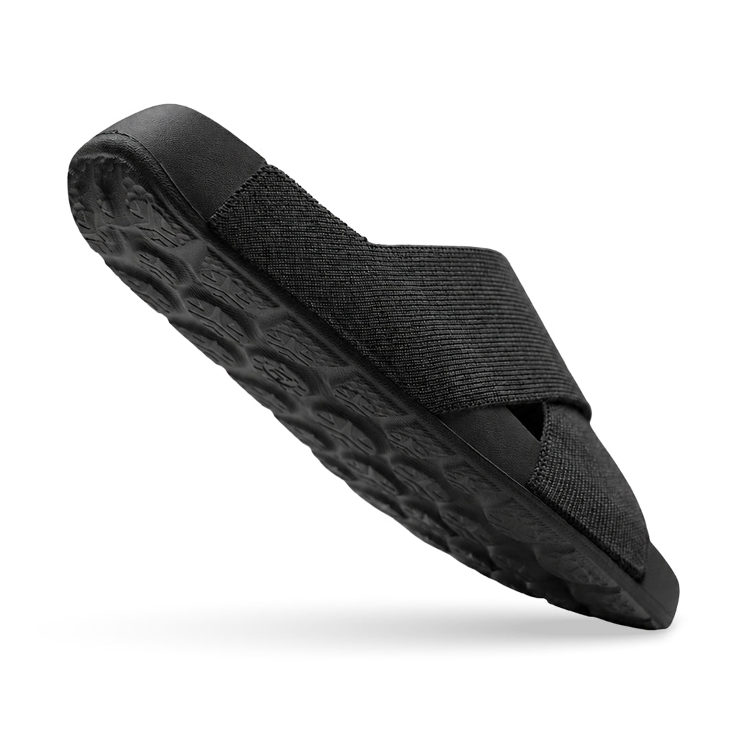 Aqua Cross Silk Wool Slide - Jet Black