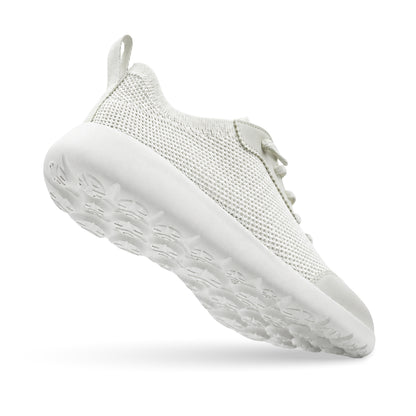 Cloud Modern Silk Wool Trainer - White