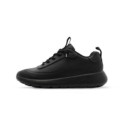 Cloud Ripple Faux Leather Trainer – باللون الأسود