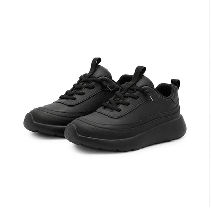 Cloud Ripple Faux Leather Trainer – باللون الأسود