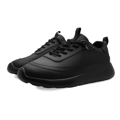 Cloud Ripple Faux Leather Trainer – باللون الأسود