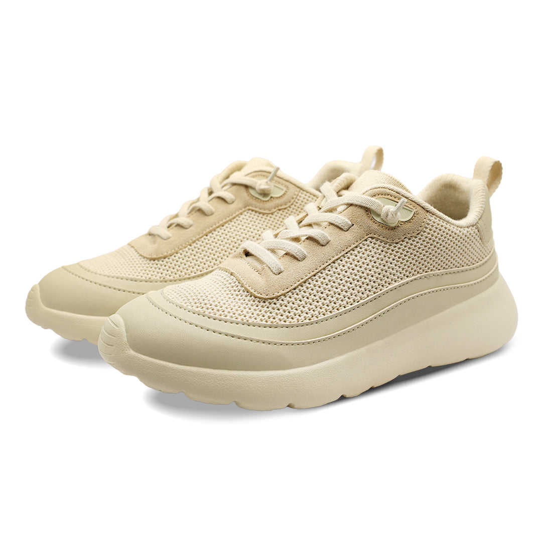 Cloud Ripple Wool Trainer - Cream