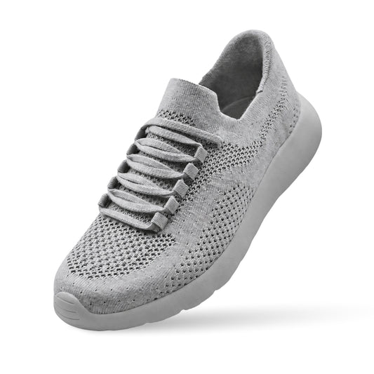 Cloud Joy Silk Wool Trainer - Light Grey