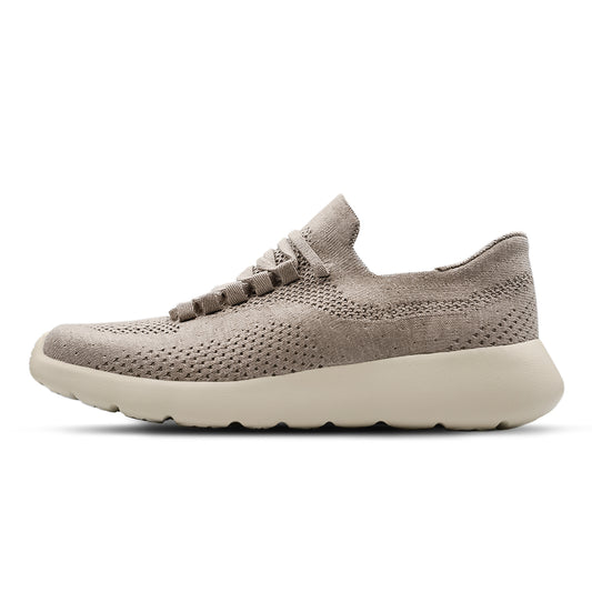 Cloud Joy Silk Wool Trainer- Mocha