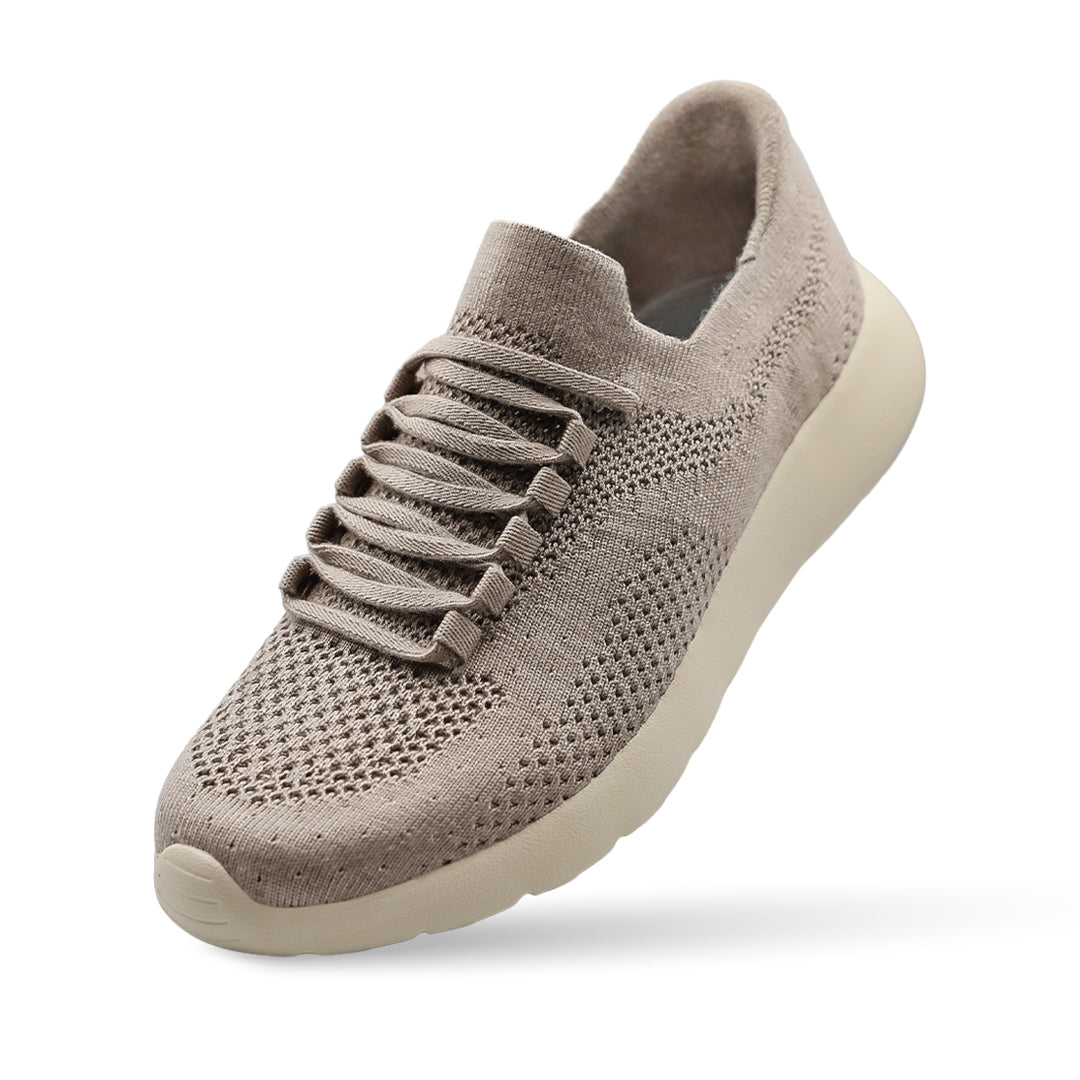 Cloud Joy Silk Wool Trainer- Mocha