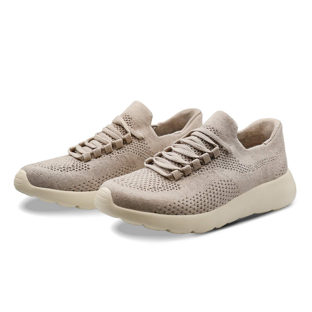 Cloud Joy Silk Wool Trainer- Mocha