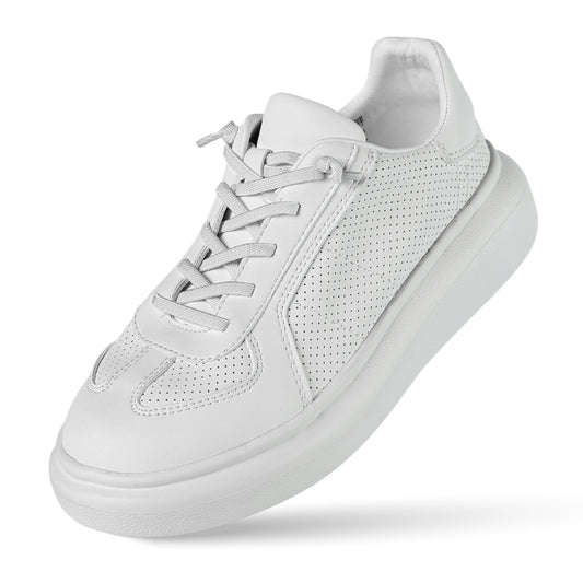 CO GT Faux Leather Platform Sneaker – باللون الأبيض