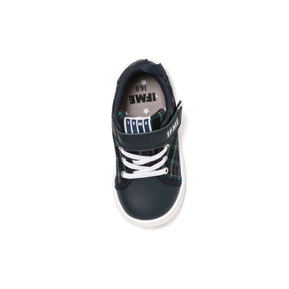 IFME Bansyu Ori Plaid Court Sole Sneaker Kids - Navy