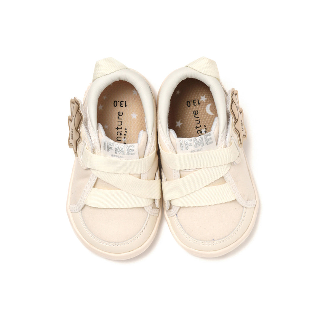 IFME Nature Kinetic Belt Star Motif Sneakers Baby - White