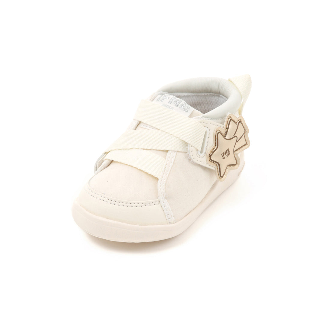 IFME Nature Kinetic Belt Star Motif Sneakers Baby - White